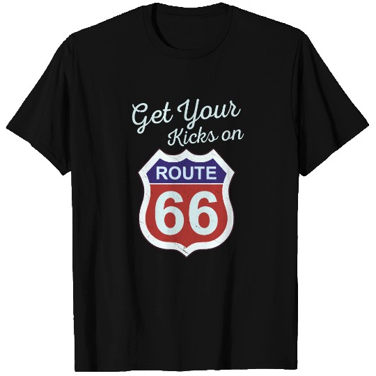 Get Your Kicks - Route 66 - Distressed 60's T-shirt