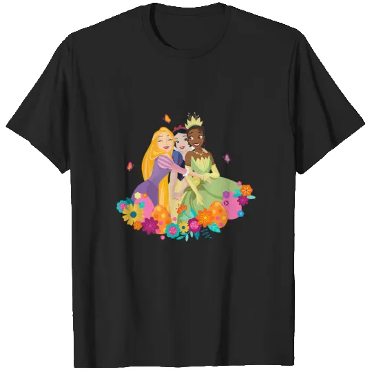Disney Princess Rapunzel Snow White Tiana Spring Easter Eggs T-Shirts