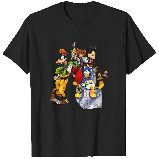 Disney Kingdom Hearts Goofy Mickey amp; Donald Sora Block Shot T-Shirts