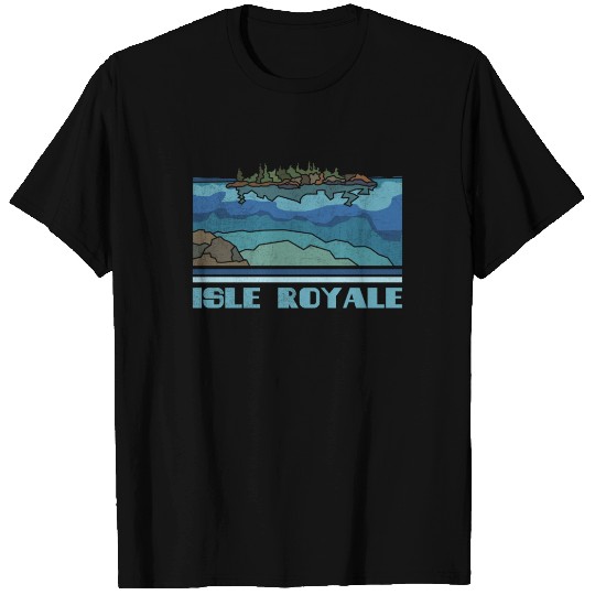 Isle Royale National Park Nature Lover Vintage Retro Skyline Hiking Outdoor Travel Adventure - Isle Royale - T-Shirt