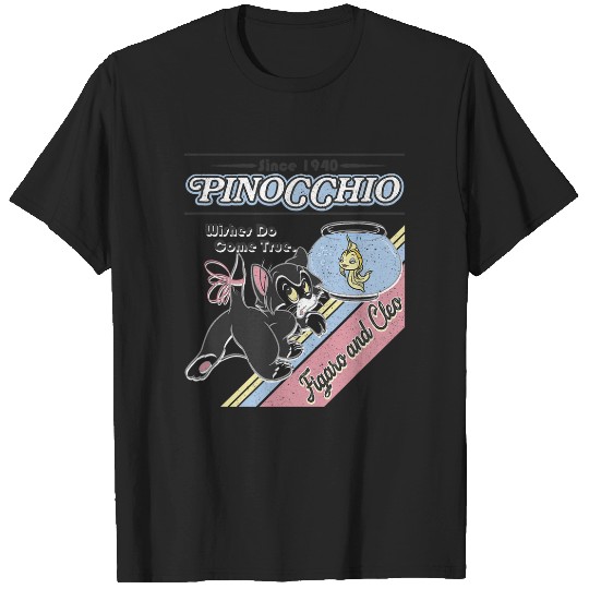 Disney Pinocchio Wishes Do Come True Figaro And Cleo Retro T-Shirts