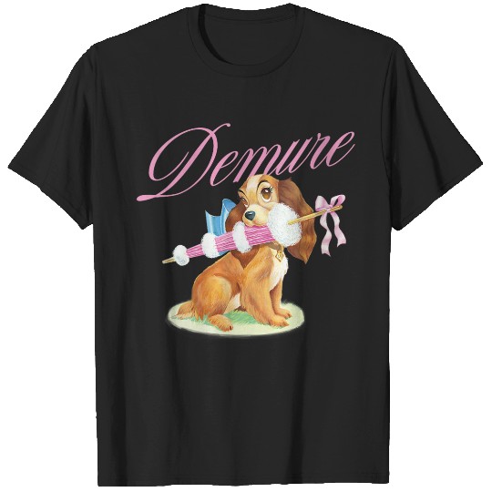 Disneyss Lady And The Tramp Cute Lady Demure Sketch Chest Logo T-Shirts