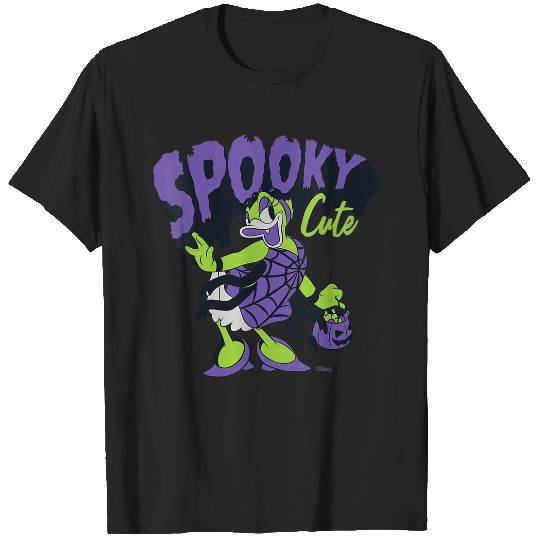 Womens Disney Daisy Duck Halloween Spider Web Costume Spooky Cute V-Neck T-Shirts