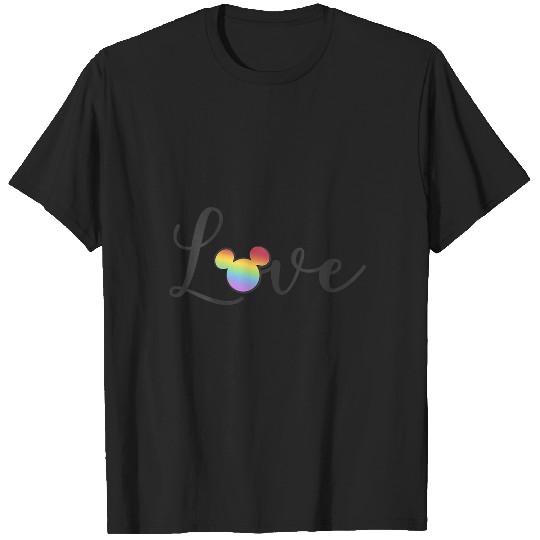 Womens Disneys Mickeys And Friends Rainbow Love C1 VNeck T-Shirts