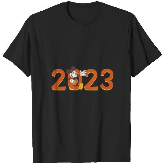 Disney Mickey Mouse Waving 2023 100th Anniversary New Year T-Shirts