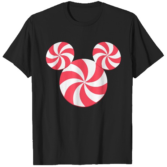 Disney New Mickey Icon Christmas Peppermint Candy Holiday T-Shirts