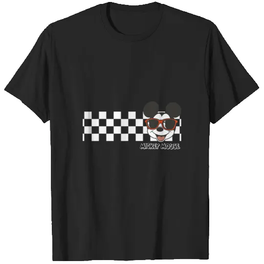 Disney Mickey And Friends Mickey Mouse Checkerboard Stripe T-Shirts
