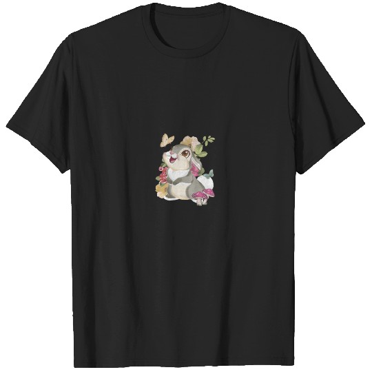 Disney Bambi Thumper Vintage Floral Portrait Lon T-Shirts