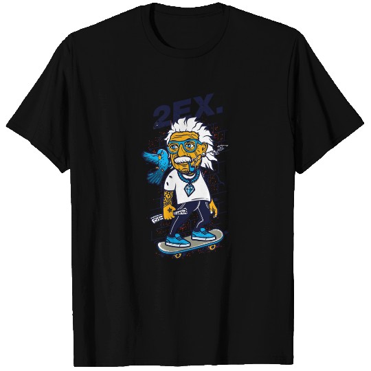 Albert Einstein Goes To Skate T-Shirts