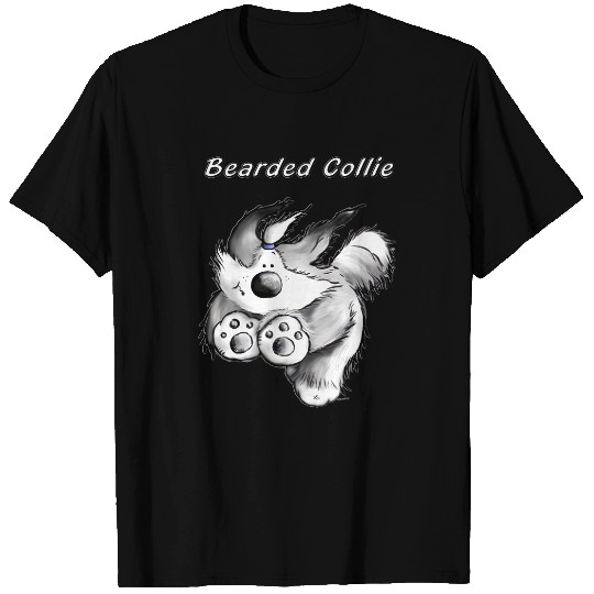 Running Bearded Collie - Dog Cartoon - Gift T-shirt
