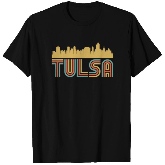 Vintage Style Tulsa Oklahoma Skyline T-shirt