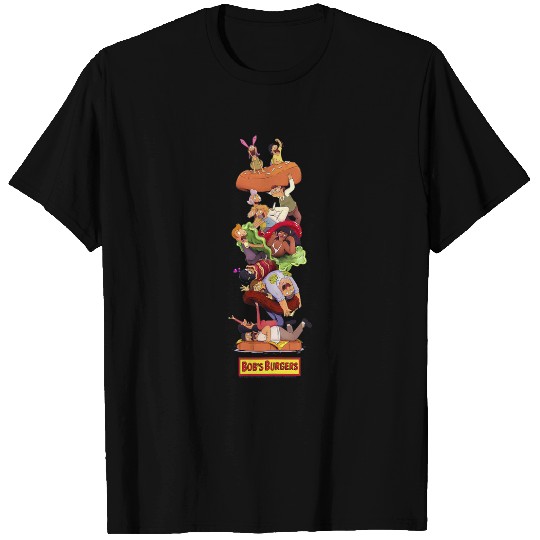 Bob's Burgers Group Shot Burger Stack T-Shirts
