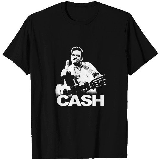 Johnny Cash Finger Guitar Pose Tee T-Shirt