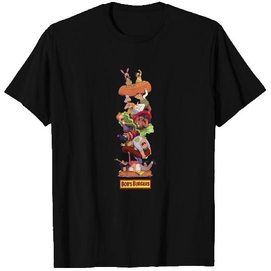 Bob's Burgers Group Shot Burger Stack T-Shirts