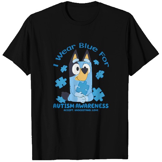 Discover I Wear Blue For Autism Awareness BlueyDad Shirt, BlueyDad Birthday Shirt