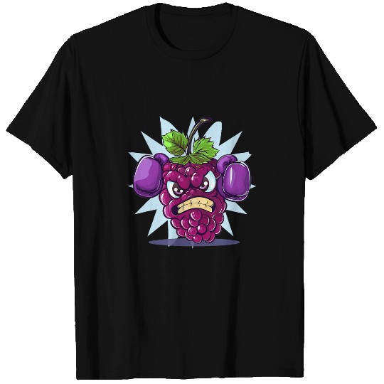Angry Blackberry with punching gloves for sport fans T-Shirts