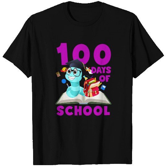100 Days Of School With Funny Worm Glasses Book 1 T-Shirts