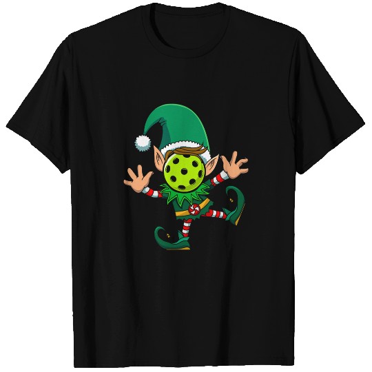 Funny Christmas Pickleball Elf Pickleball Gifts T-Shirts