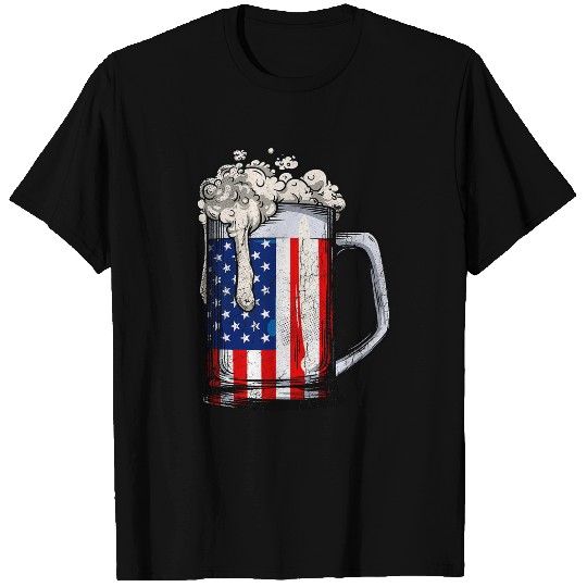 Beer 4th Of July Men Women American Flag Drinking Mug Gifts T-Shirts