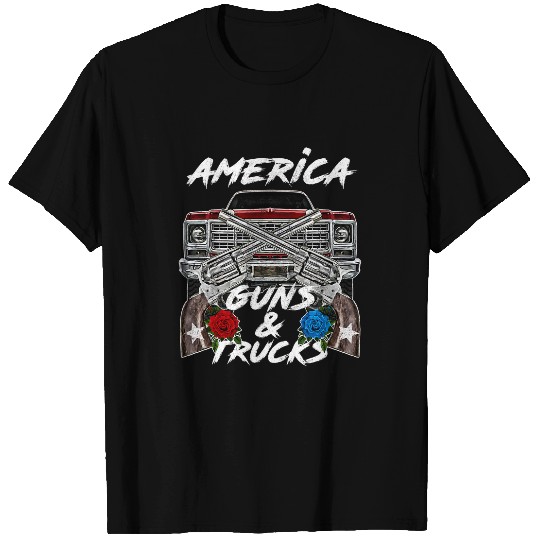America Guns Trucks Patriot Squarebody Square Body Truck USA T-Shirts