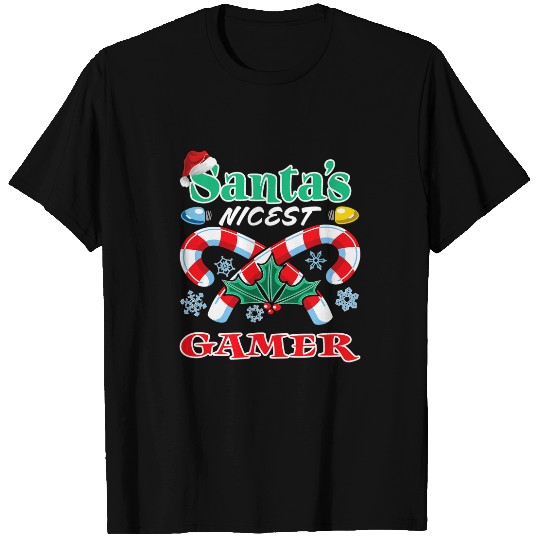 Santas Nicest Gamer Christmas Naughty Or Nice List T-Shirts