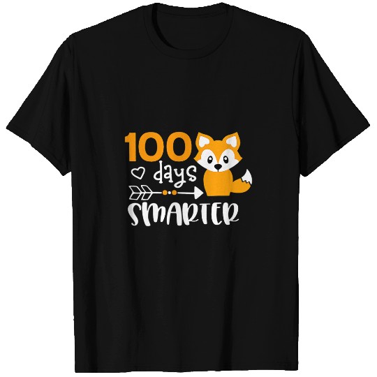 Fox Lover Happy 100 Days Of School Smarter Funny Cute Fox Teacher Kids T-Shirts