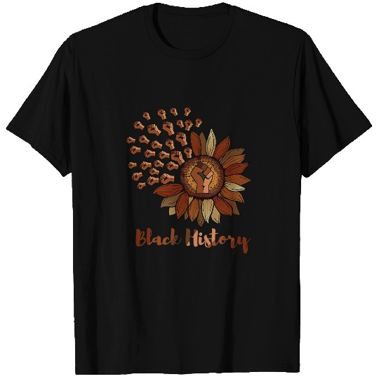 Black History Sunflower Melanin African Black History Month T-Shirts