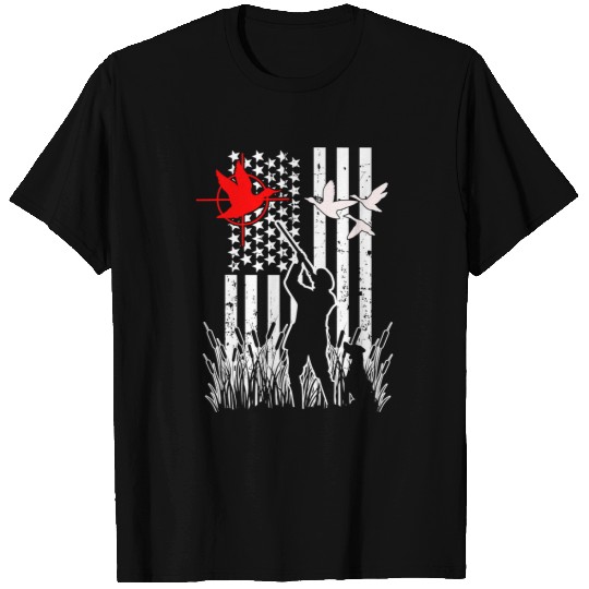 Ducks Quack American Flag Patriotic Duck Hunting Waterfowl Goose Hunting 210 Duckie Ducks T-Shirts