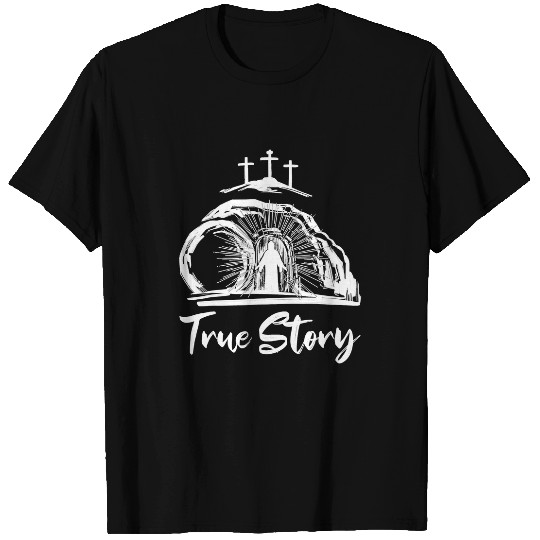 Christian He Is Risen Cross Jesus Easter Day Christians True Story529 Christ T-Shirts