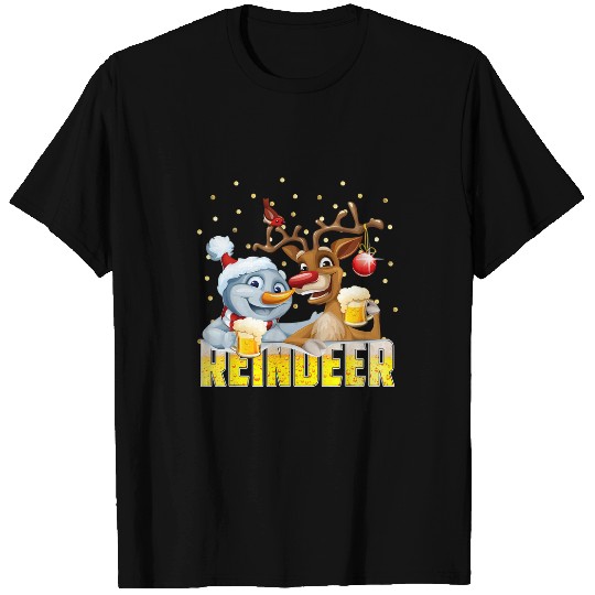 Beer Reinbeer Santa Claus Reindeer Beer Funny Christmas Drinking57 T-Shirts