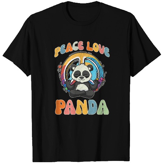 Funny Bear Peace Love Panda Hippie Yoga Funny Bamboo Meditation Humor Cute Bears T-Shirts