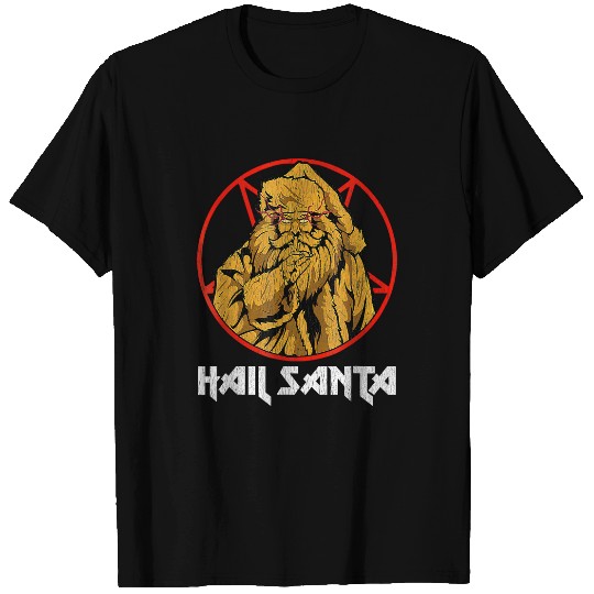 Christian Hail Santa vintages Atheist antis Christian Funny Christmas T-Shirts