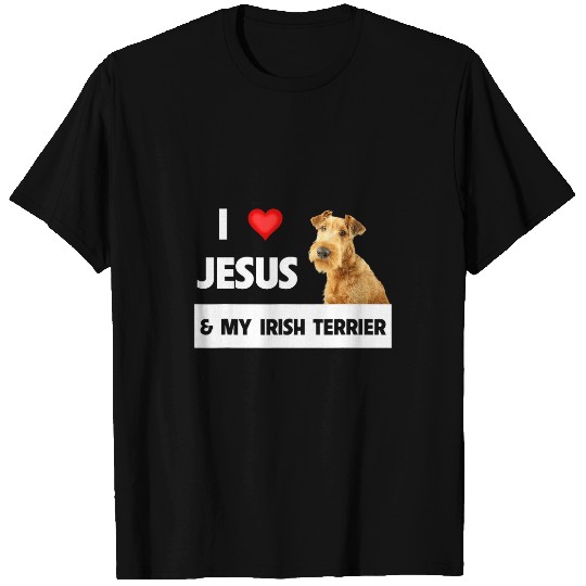 Christian I Love Jesus and My Irish Terrier Dog Mom Dad Christian Christ T-Shirts