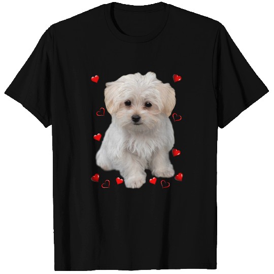 Dog Maltese Lover s Long Sleeve With Hearts T-Shirts