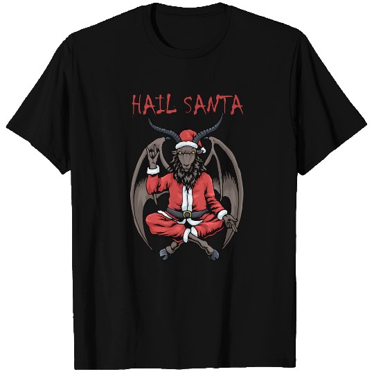 Funny Goats Christmas Hail Santa Satanism Goats Baphomet Atheist Satan 219 T-Shirts