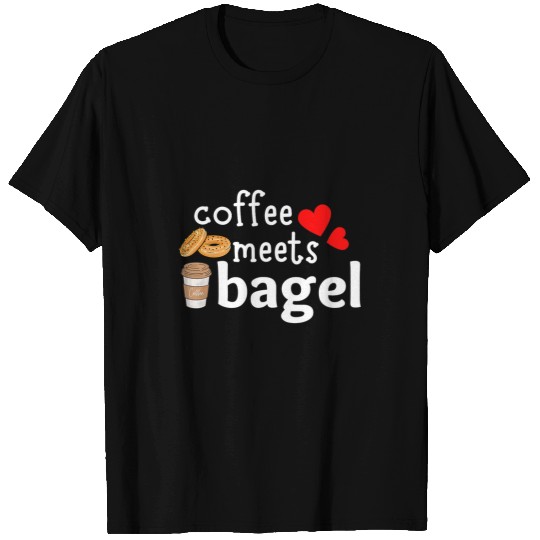 CF Coffee Mens Funny coffee meets bagel morning bagel Design T-Shirts