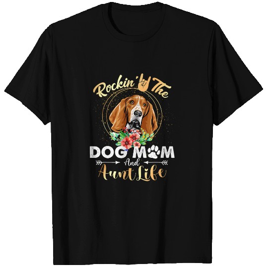 Dog Basset Hound Rockin The Dog Mom Aunt Life Basset Hound Womens Funny T-Shirts