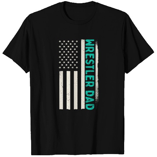 Patriotic Wrestling Wrestler Dad American Flag 1 T-Shirts