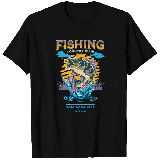 Fishing country club for fisher dads and fathers day Fisher T-Shirts
