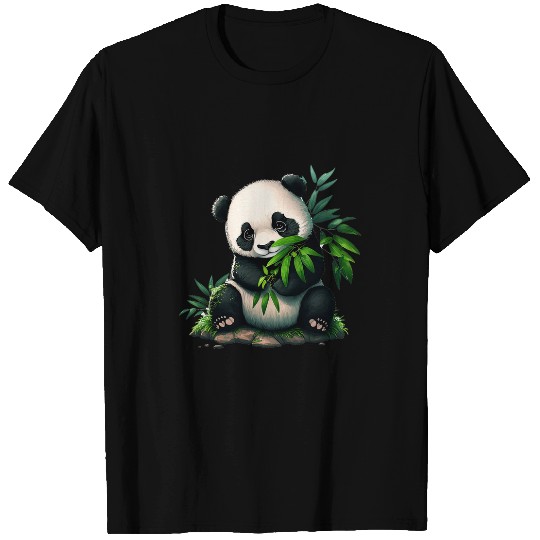 Funny Bear Sweet Cute Panda Bear and Bamboo Grove for Nature Lover Cute Bears T-Shirts