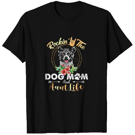 Dog Akita Rockin The Dog Mom Aunt Life Akita Womens Funny 1 T-Shirts