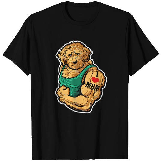Dog Goldendoodle I Love Mom Tattoo Dog Workout Fitness Gym 21 T-Shirts