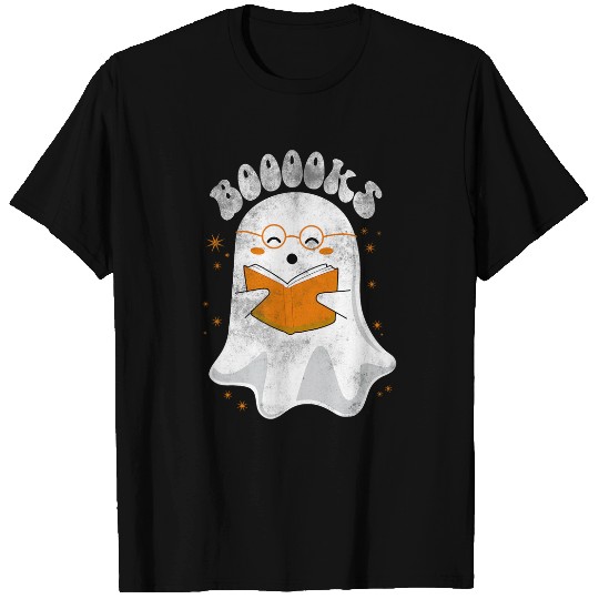Cute ghosts Top Halloween Book Teacher Booooks Reading T-Shirts