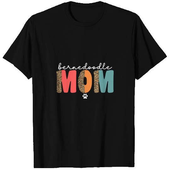 Bernedoodle Mom For Women Adults Bernedoodle Dog Mom Leopard T-Shirts