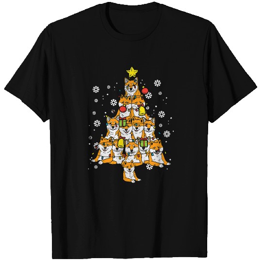Dog Akita Shiba Inu Christmas Tree xmass Akita Dog Men Women Kids T-Shirts