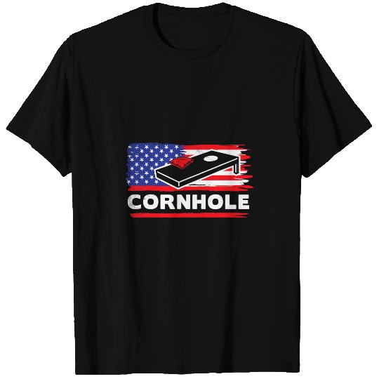 Cornhole sports flag arts T-Shirts