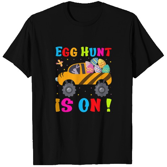 Tractor driving Egg Hunt Is On Tractor Truck Bunny Carrying Easter Egg Hunt T-Shirts