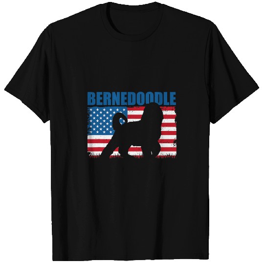 American Flag Bernedoodle T-Shirts