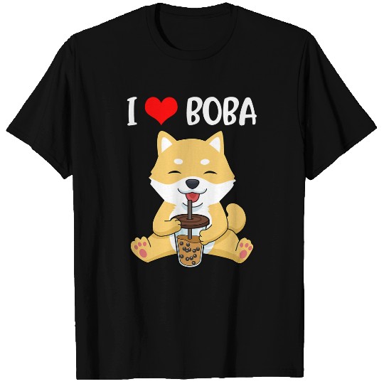 Dog Shiba Inu Bubble Tea Girls Kawaii Shiba Inu Women Boba Tea T-Shirts