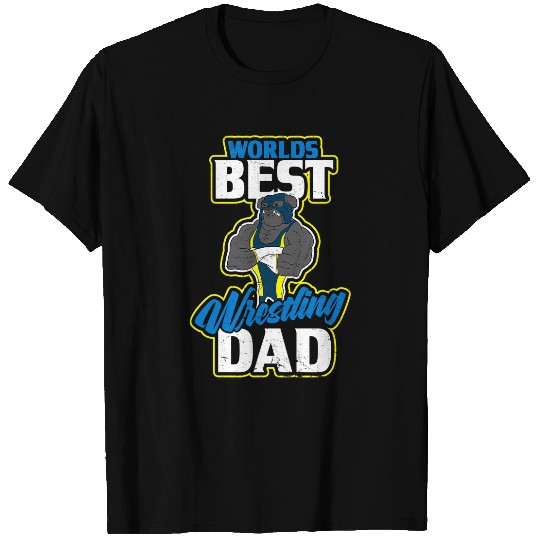 Worlds bests Bulldog Design Dad Wrestling T-Shirts